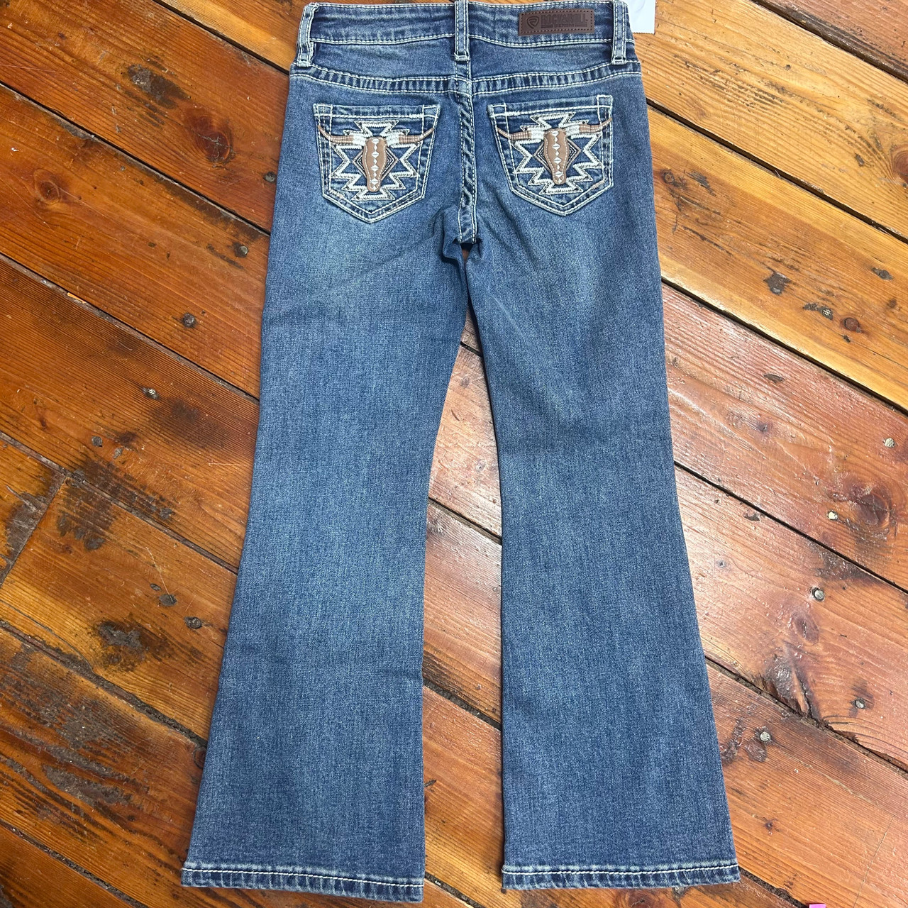 Rock & Roll Girl's Steer Embroidered Bootcut Jeans - Stockyard Style